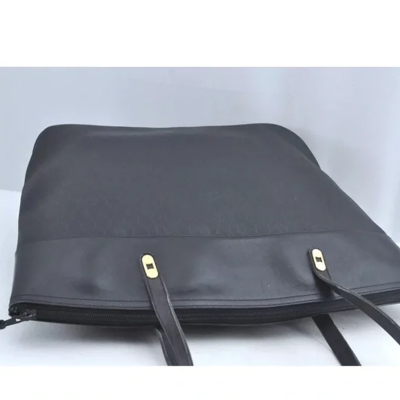 Authentic Christian Dior Honeycomb Shoulder Tote Bag PVC Leather Black - Picture 5 of 13